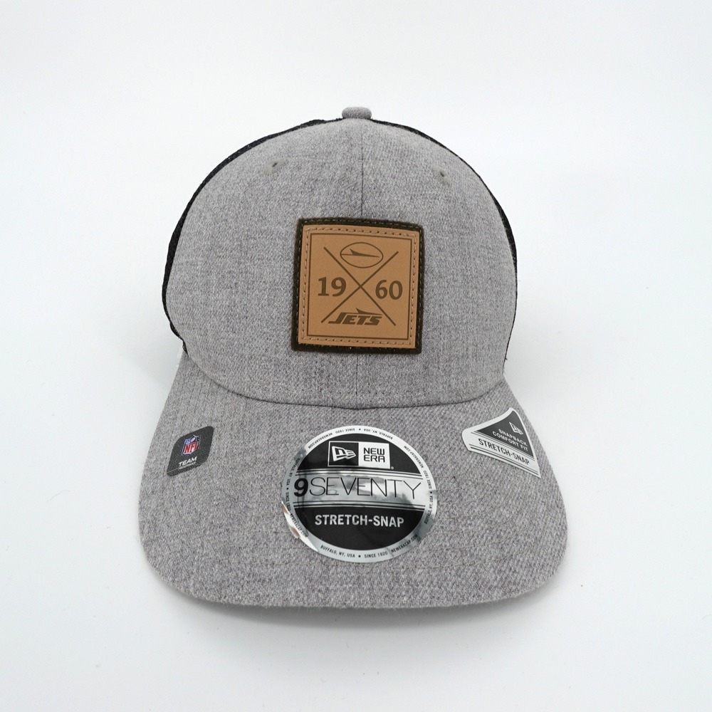 New Era 9SEVENTY New York Jets NFL Heather Grey Black Trucker Snapback Hat OSFM